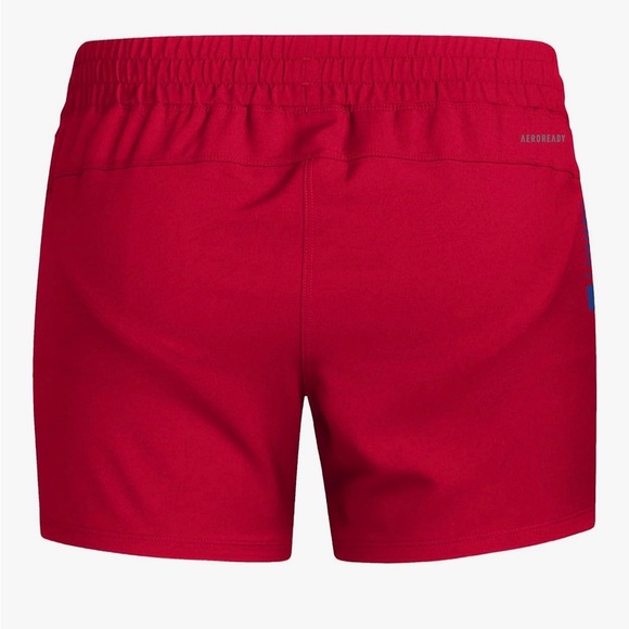 Kansas Jayhawks Adidas Women's Red Athletic Shorts - Picture 3 of 12